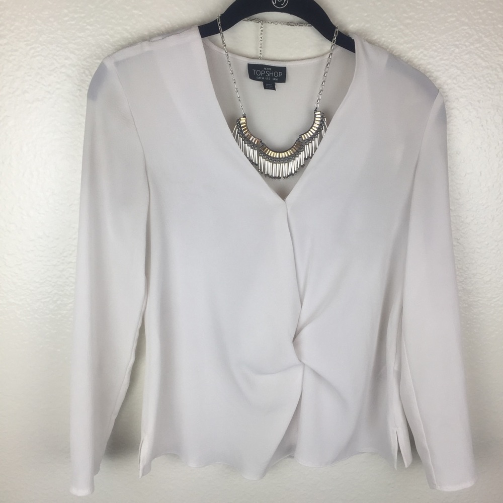 Topshop Twist Front Blouse Women's Size 2/Petite